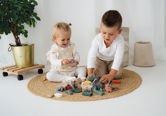 Drveni gradivni blokovi dinosauri – 50-dijelni set Dino