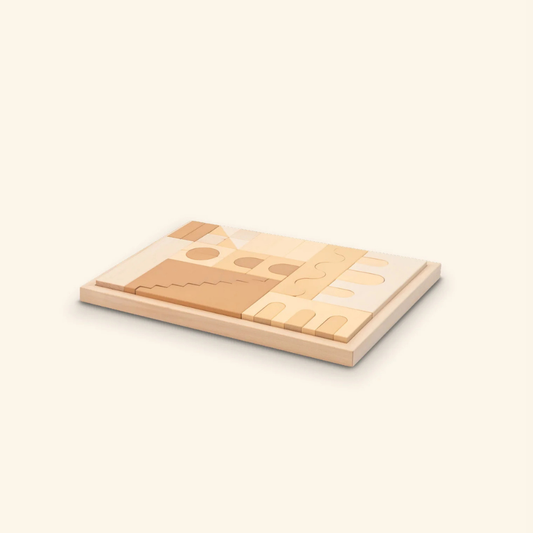 Montessori drveni gradivni blokovi za djecu – kreativni blokovi (HUVILA) (boja pijeska)