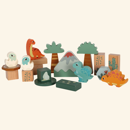 Drveni gradivni blokovi dinosauri – 50-dijelni set Dino