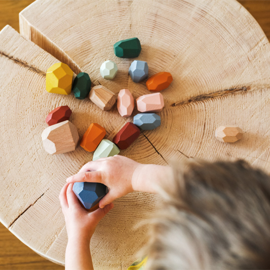 Montessori drveni blokovi za ravnotežu – igračka za slaganje za motoriku i ravnotežu