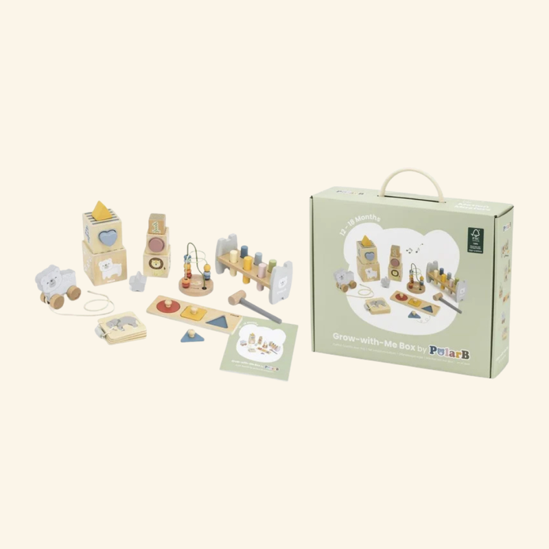 Drvena razvojna igračka set Grow-with-Me (12–18 m)